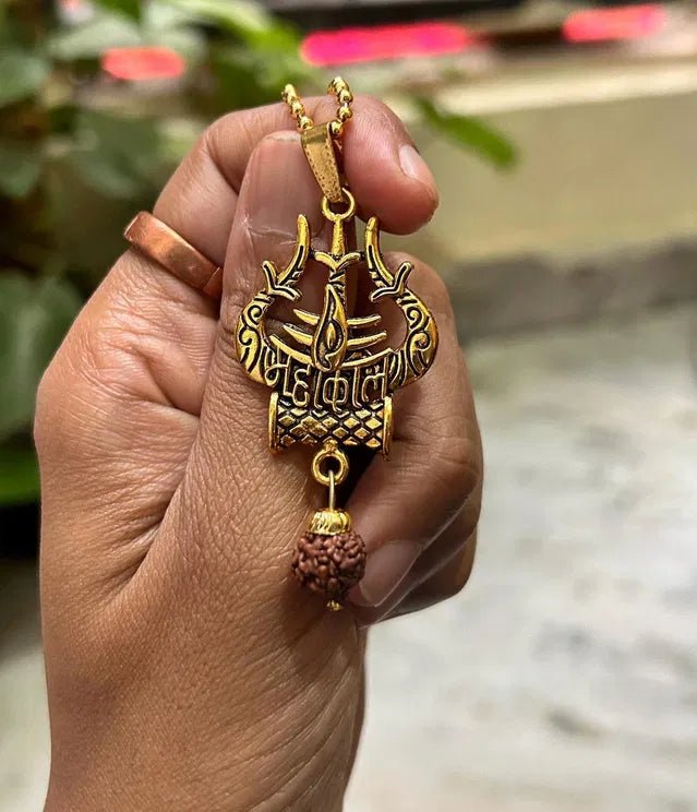 Spiritual Necklace Shiva Trishul damaru Necklace - GADGETA2Z
