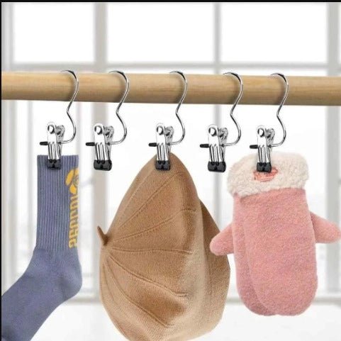 Stainless Steel Hangers with Clips Stylish 10pcs (Pack of 1) - GADGETA2Z