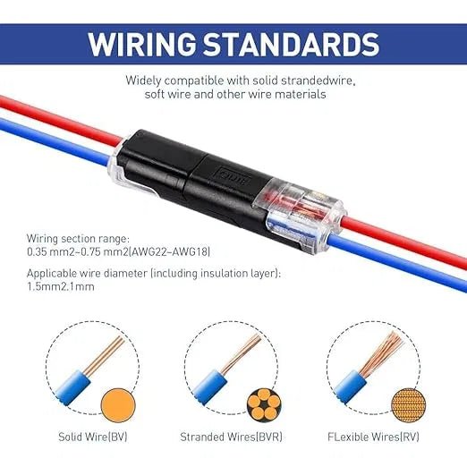 Fast-Fit 2-Pin Double-Wire Plug-in Connectors (Pack of 6) - GADGETA2Z