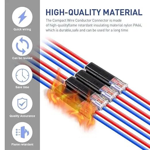 Fast-Fit 2-Pin Double-Wire Plug-in Connectors (Pack of 6) - GADGETA2Z